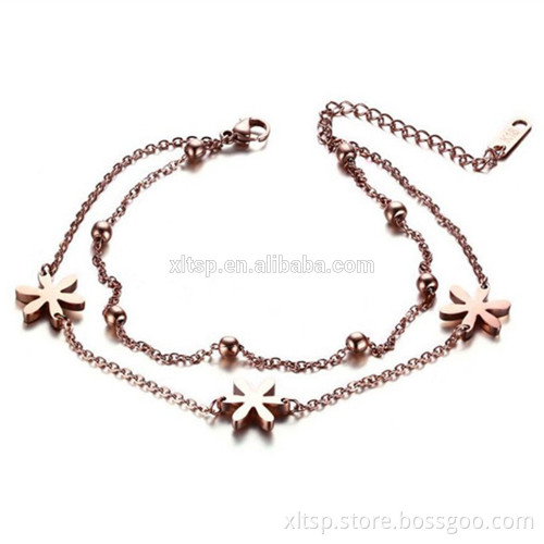 New arrival South Korea anklet jewelry sunny flower rose gold anklet